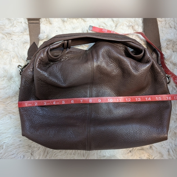 Brown leather Furla 2 way crossbody bag purse - Picture 3 of 9